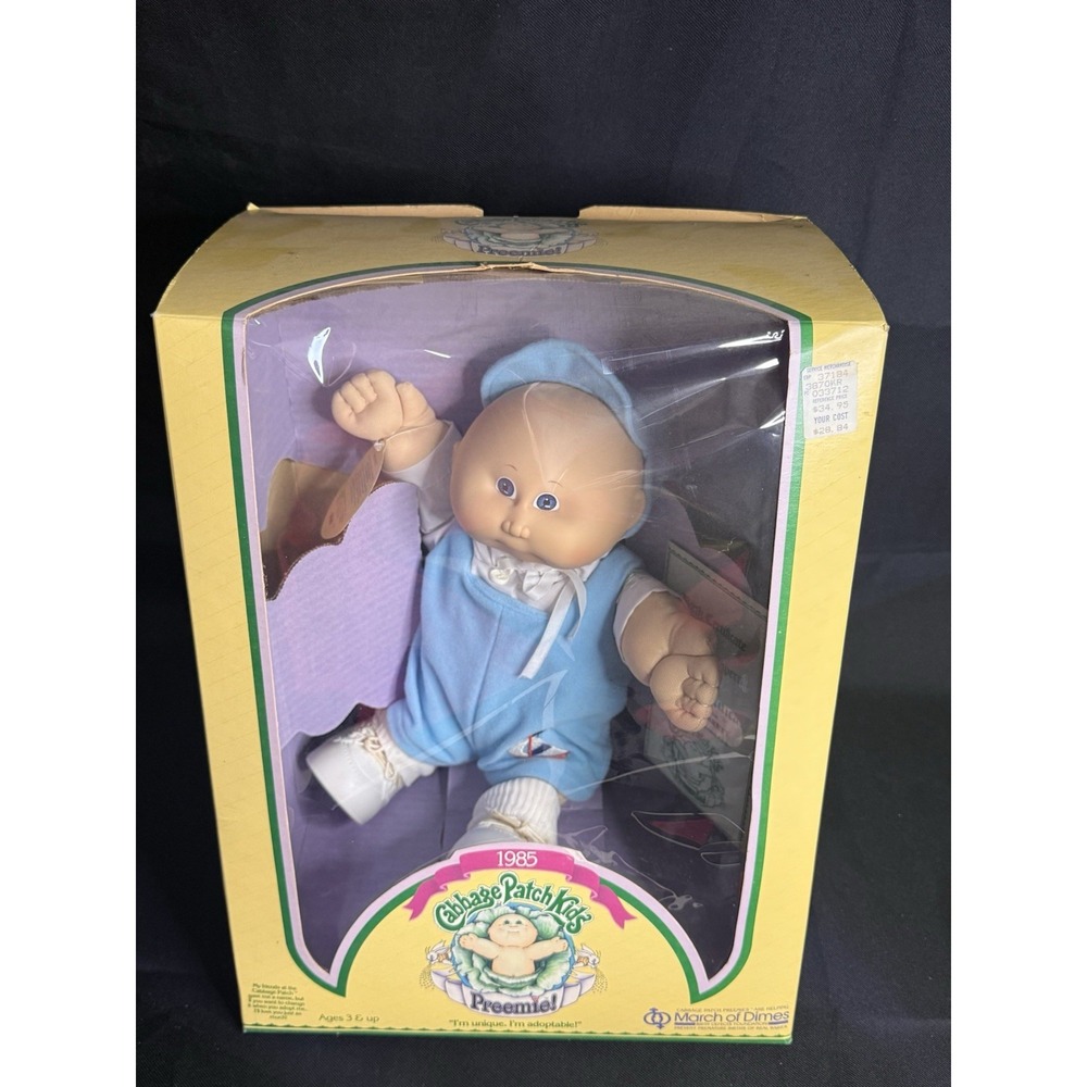Vintage 1985 Cabbage Patch Kids March of Dimes Preemie Doll Conlan Brett Coleco